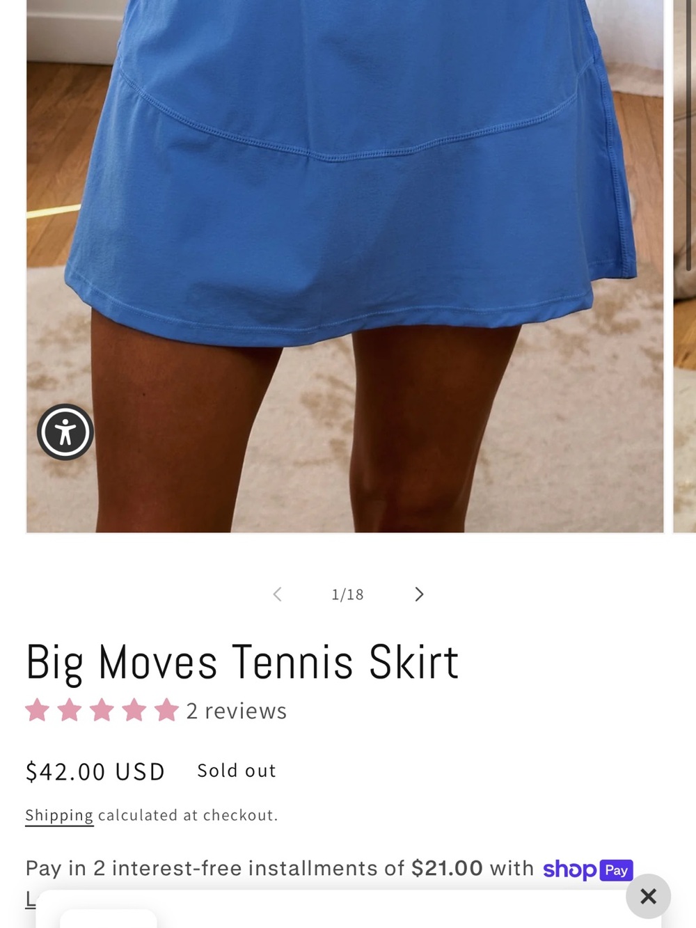 MONO B skort large NEW